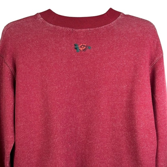 New Burgandy Sweatshirt with Gorgeous Embroidered Roses Size Small NEW - Picture 8 of 13